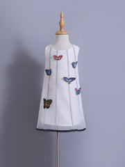 Girls' Organza Butterfly Appliques Sleeveless Princess Dress