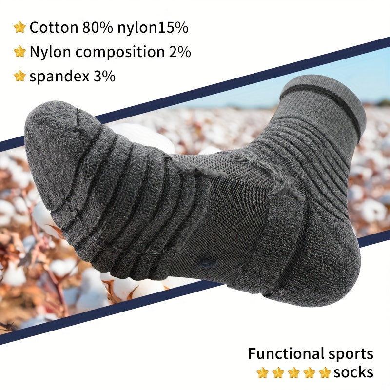 5Pairs Outdoor Basketball Socks for Men Running Training
