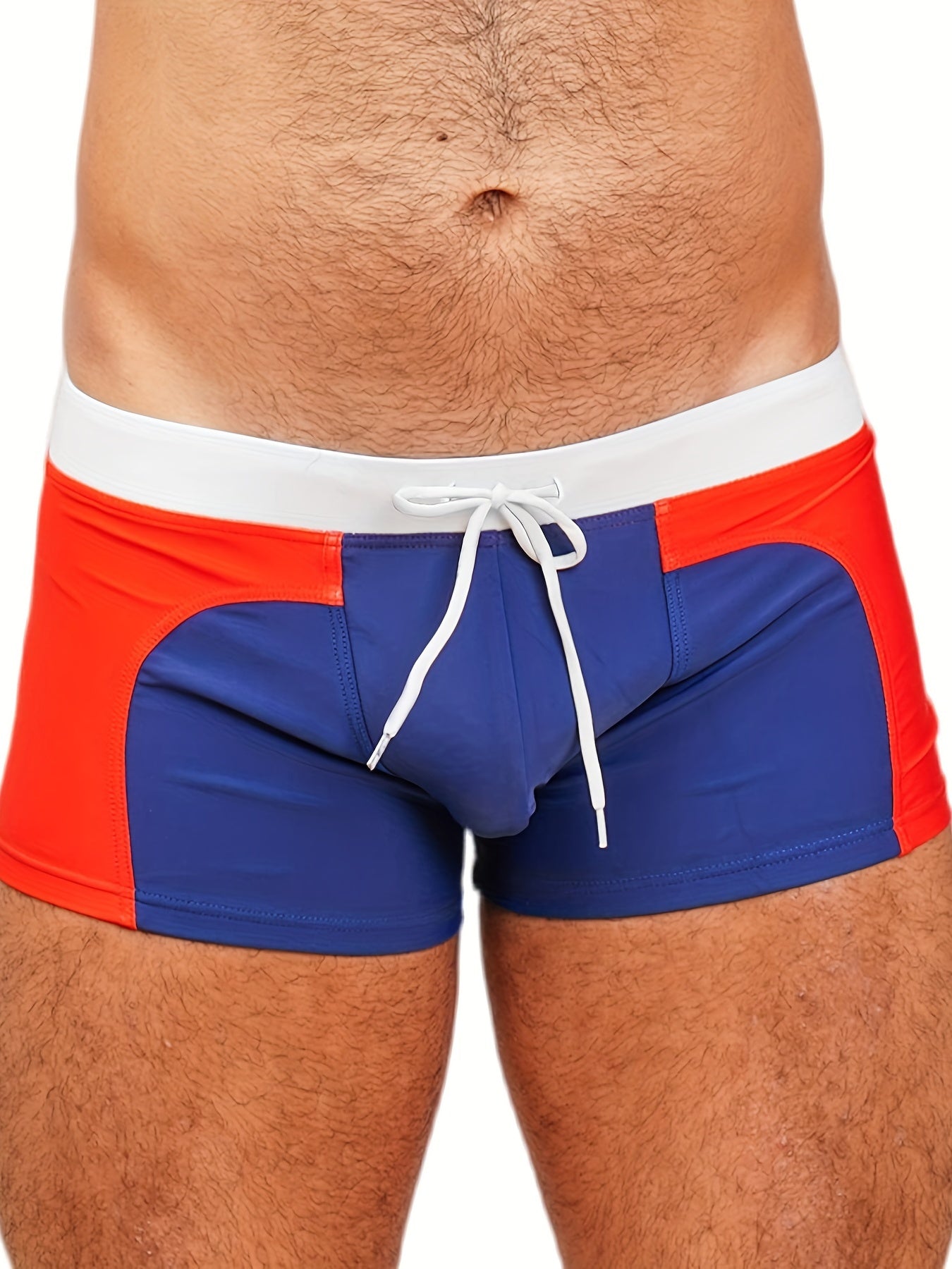 Men's Swim Boxers Contrast Swimsuit Shorts Pants Drawstring Underwear Beach