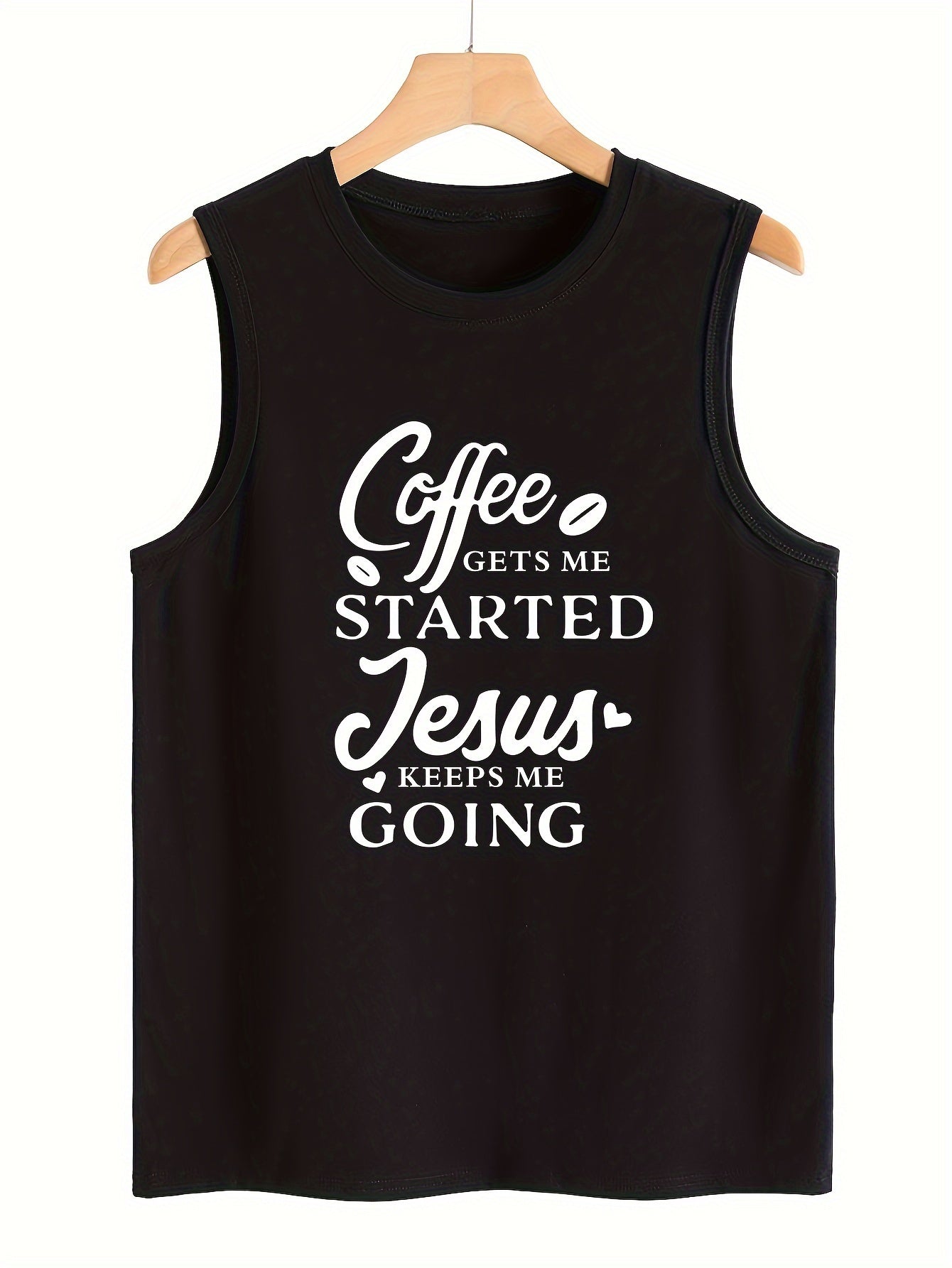 Letter Pattern Stretchy Sports Vest Round Neck Sleeveless Casual Top