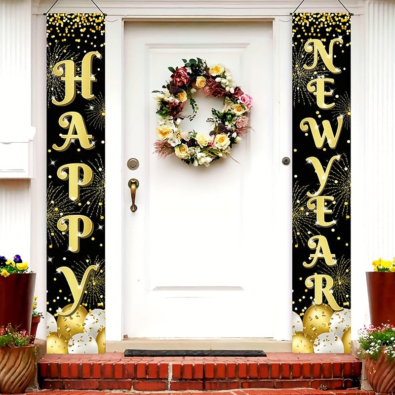 1pc New Year Door Banner Party Decoration Supplies Happy Year Party Background