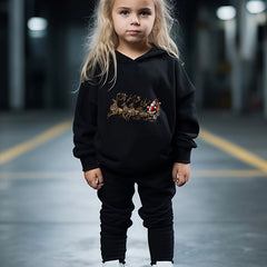 Girls Santa Claus Hooded Sweatshirt & Sweatpants Set