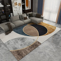 Modern Abstract Geometric Area Rug Grey Floor Carpet Non Shedding