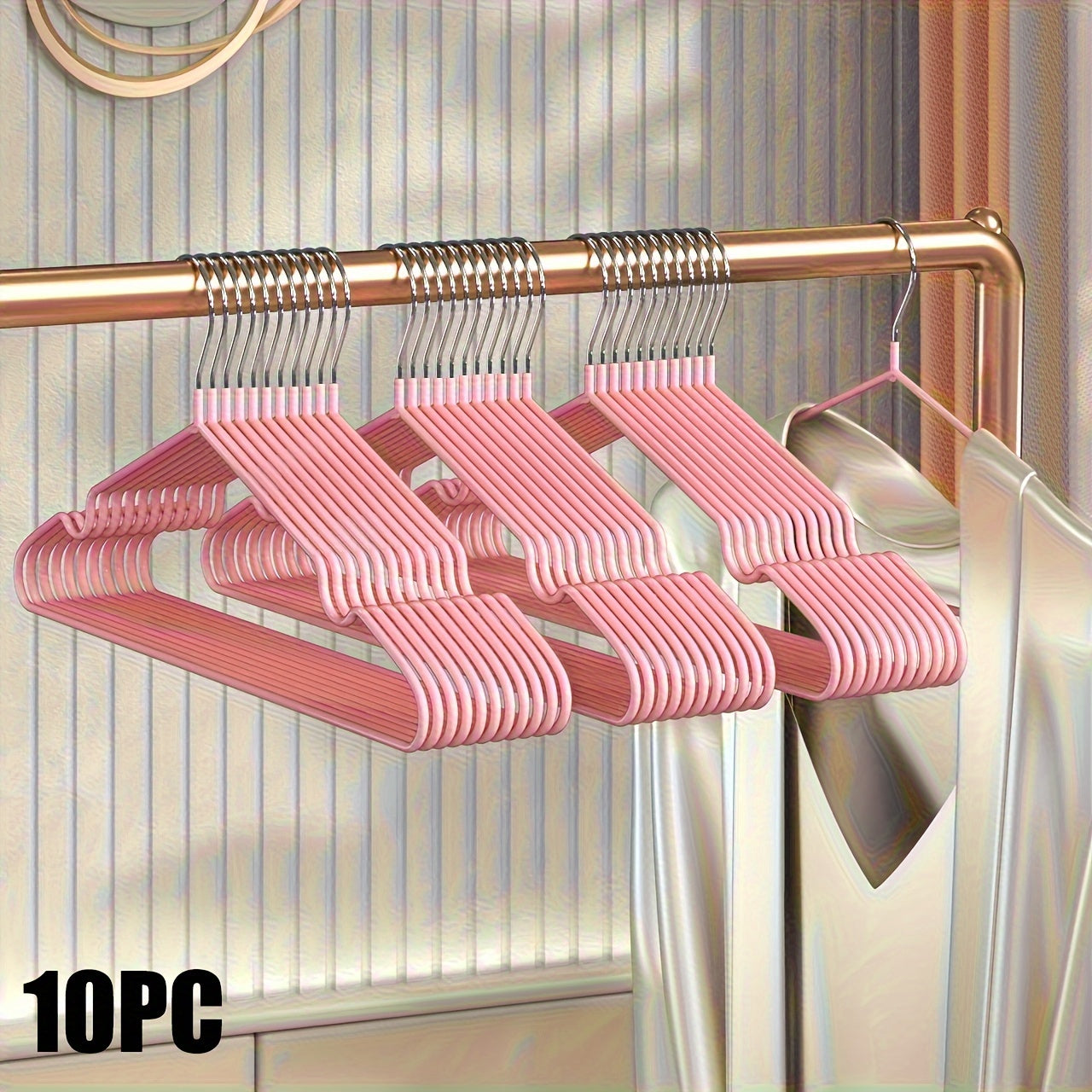 10pc Non-slip Metal Clothes Hangers with Rubber Anti-slip Heavy Duty Rack
