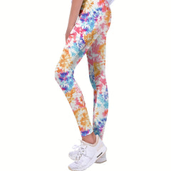 Toddler Girls Tie Dye Athletic Leggings Slim Yoga Pants
