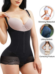 Lace Shaping Bodysuit Tummy Control Slimming Zip Up Body Shaper