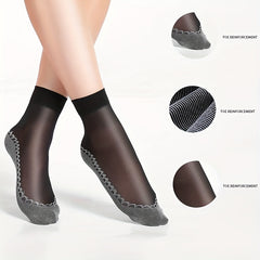 5 Pairs Lace Mesh Socks Thin Breathable Non slip Stockings