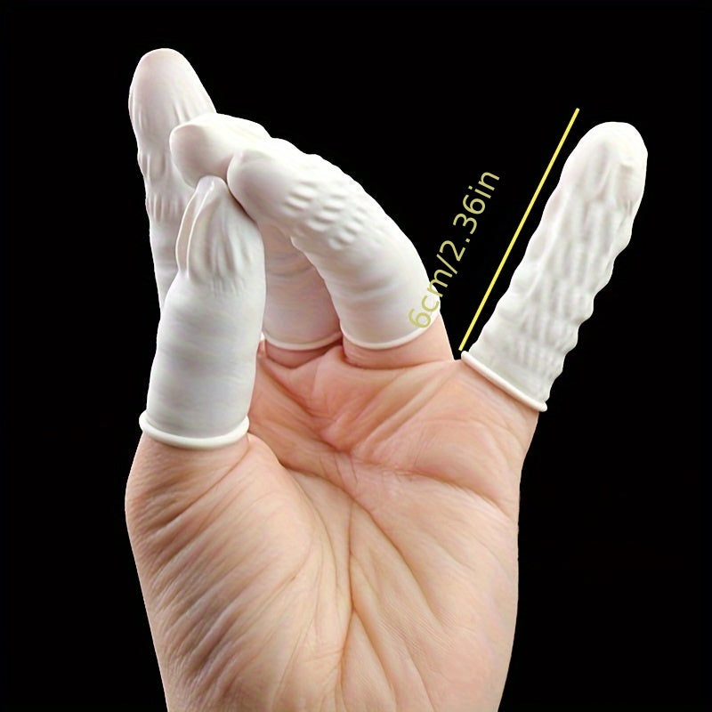 Latex Finger Cots Size Up Disposable Powder Beige Anti-static Finger Cots