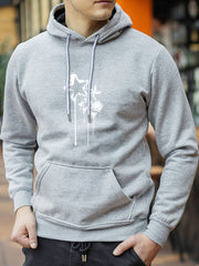 Men's Star Print Hoodie Casual Graphic Pullover Hooded Sweatshirt