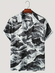 Men's Hawaiian Shirt for Summer Vacation Short Sleeve Button Up