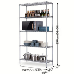Adjustable Metal Storage Rack with 4 5-Tier Shelves