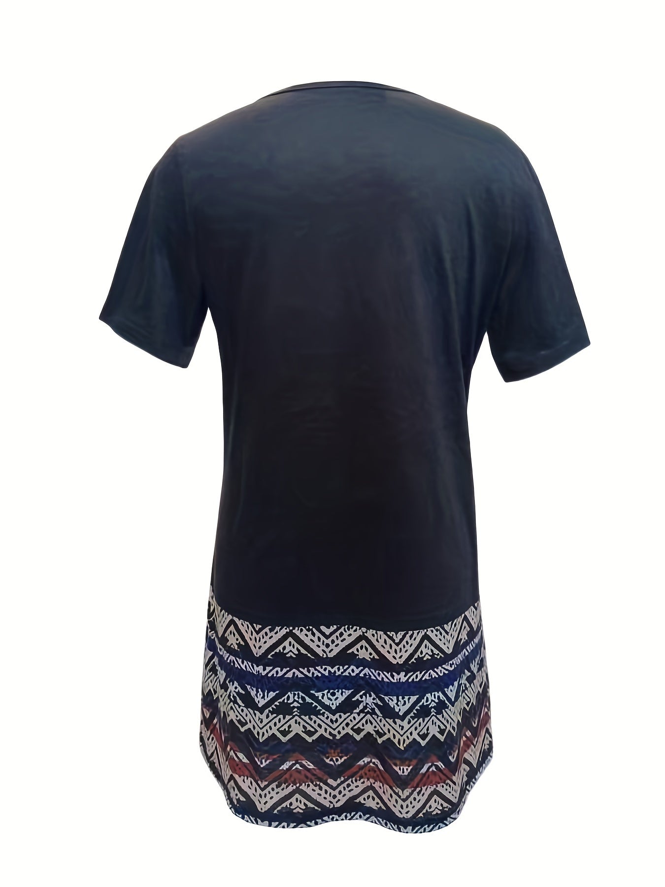 Tribal Striped Crew Neck Summer Dress