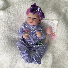 Reborn Doll Purple Outfit Soft Touch Lifelike