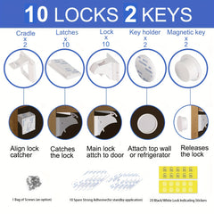 Magnetic Baby Proofing Cabinet Locks - Easy Installation
