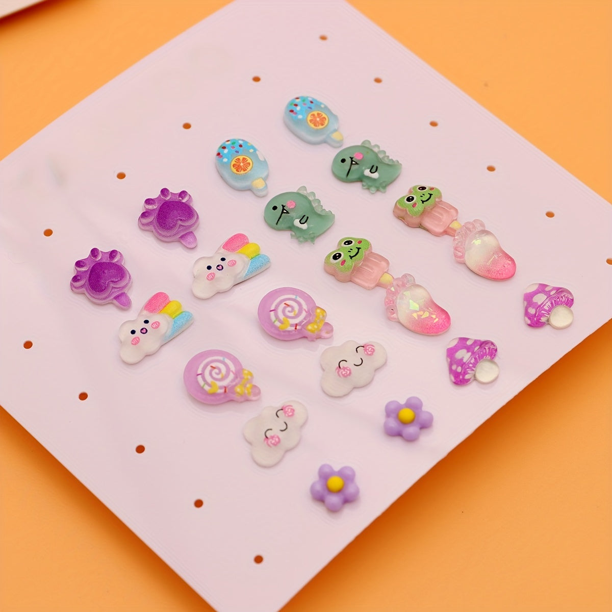 10 Pairs Hypoallergenic Earrings For Girls Surgical Steel Post Fun Earrings