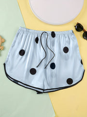 Women's Plus Polka Dot Print Elastic Comfort Home Wear Shorts
