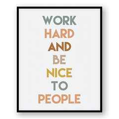 Be Kind Work Hard Wall Decor 8x10in