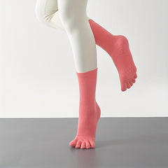 Five Toe Split Yoga Socks, Non-slip Pilates Socks with Grips