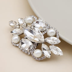 Crystal Shoe Buckles Women Faux Pearl Shoe Clips DIY Craft Decoration