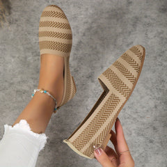 Women's Knit Ballet Flats Soft Sole Shoes Casual Wear Walking Shoes