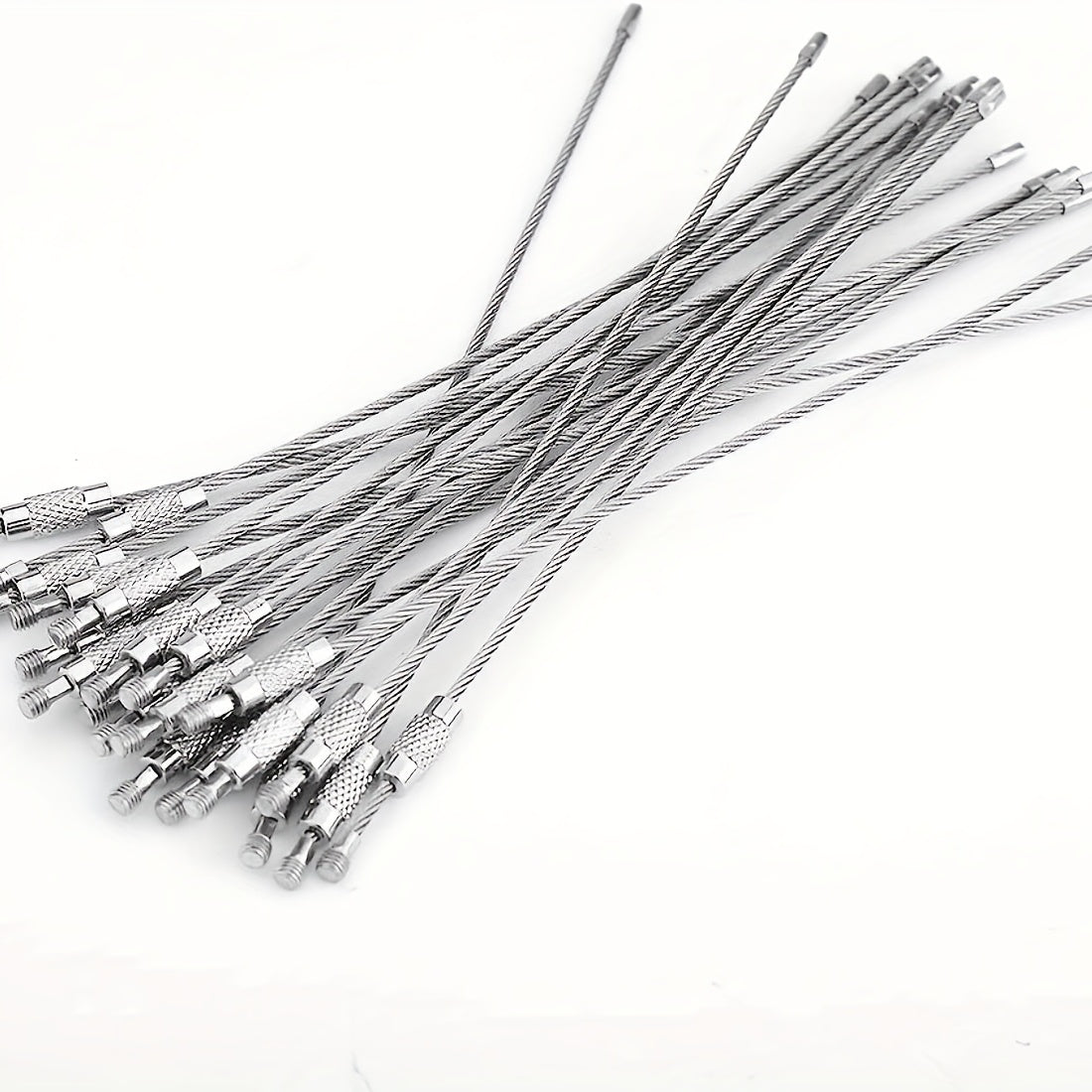 10pcs Stainless Steel Keychain Cable for Secure Key Organization