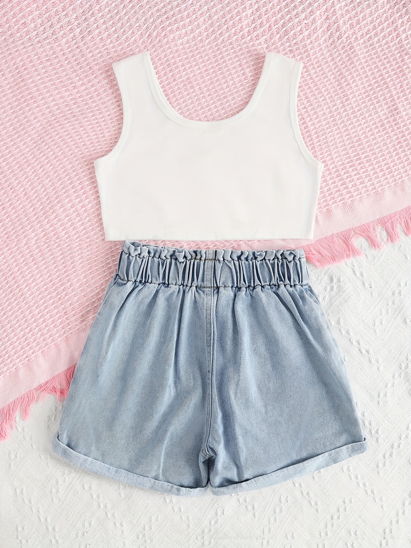 Girls Tank Top Shorts Set Summer Hot Selling