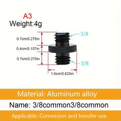 Screw Adapter Thread For Tripod Accessories Camera Mount 3/8 Male 1/4 Male