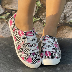 Women's Love Heart Skateboard Shoes Lightweight Breathable Running Shoes