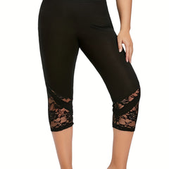 Lace Skinny Capris Leggings Sexy Crop Leggings
