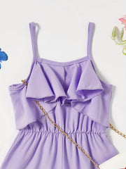 Girls Ruffled Off Shoulder Cami Jumpsuit Summer Clothing