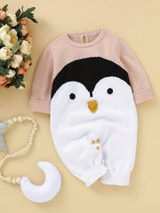 Baby Cartoon Jacquard Footed Romper