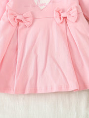 Baby Girls Bows Long Sleeve Cotton Dress