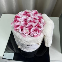 Eternal Rose Flower Gift Set with Rabbit Ears and High-end Ribbon