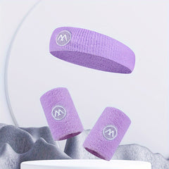 Breathable Sweat Absorbent Headband & Wristbands Set