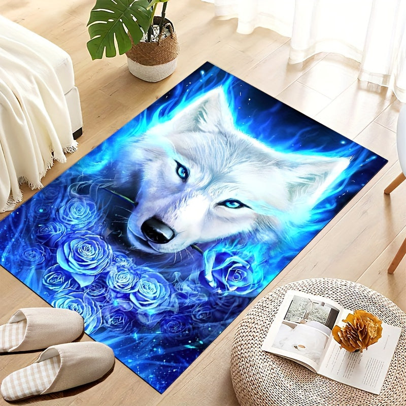 Flower Animal Wolf Carpet Living Room Bedroom Door Mat Non-slip