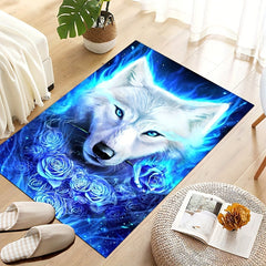 Flower Animal Wolf Carpet Living Room Bedroom Door Mat Non-slip
