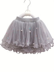 Girls Solid Tutu Skirt for Dance Performance Party