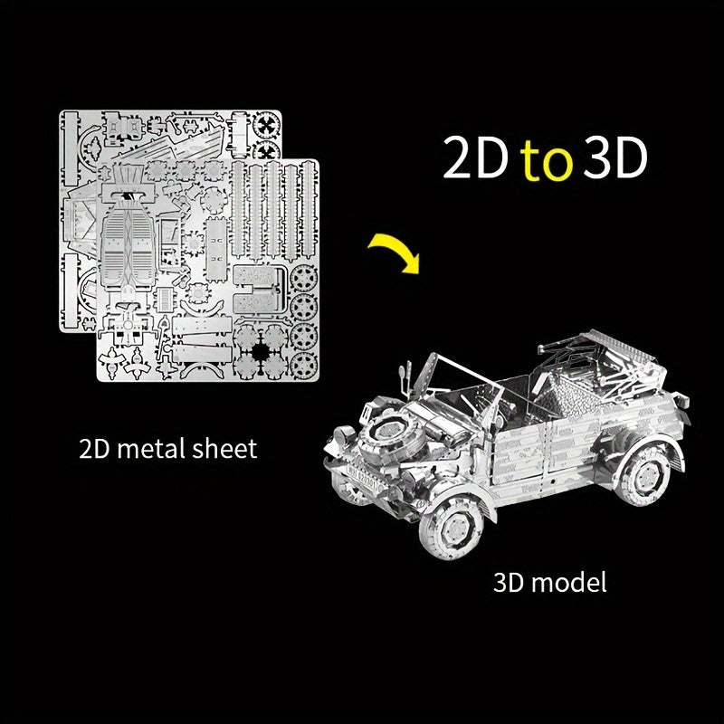 3D Metal Puzzle Model DIY Educational Off-road Vehicle Bucket Car