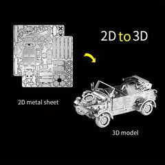 3D Metal Puzzle Model DIY Educational Off-road Vehicle Bucket Car