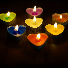 50pcs Heart Shaped Tea Wax Candles for Proposal and Holiday Decoration