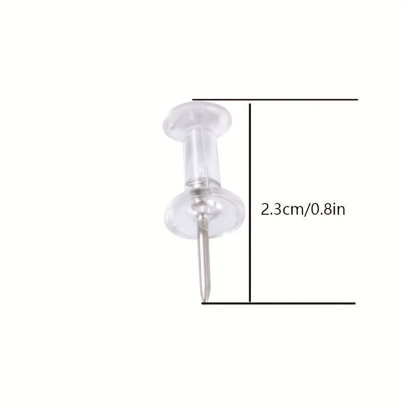 100pcs Transparent Special Shaped Plastic Push Pins