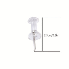 100pcs Transparent Special Shaped Plastic Push Pins