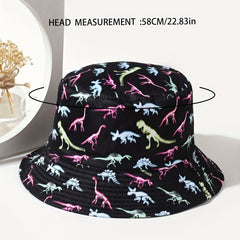 Multicolor Cartoon Print Bucket Hat Reversible Sunshade Basin Hats