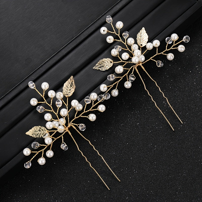 2pcs Women's Rhinestone Wedding Hair Comb Set