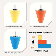 5pcs Polishing Cone Sponge Buffing For Car Wheel Hub Care Metal Polish