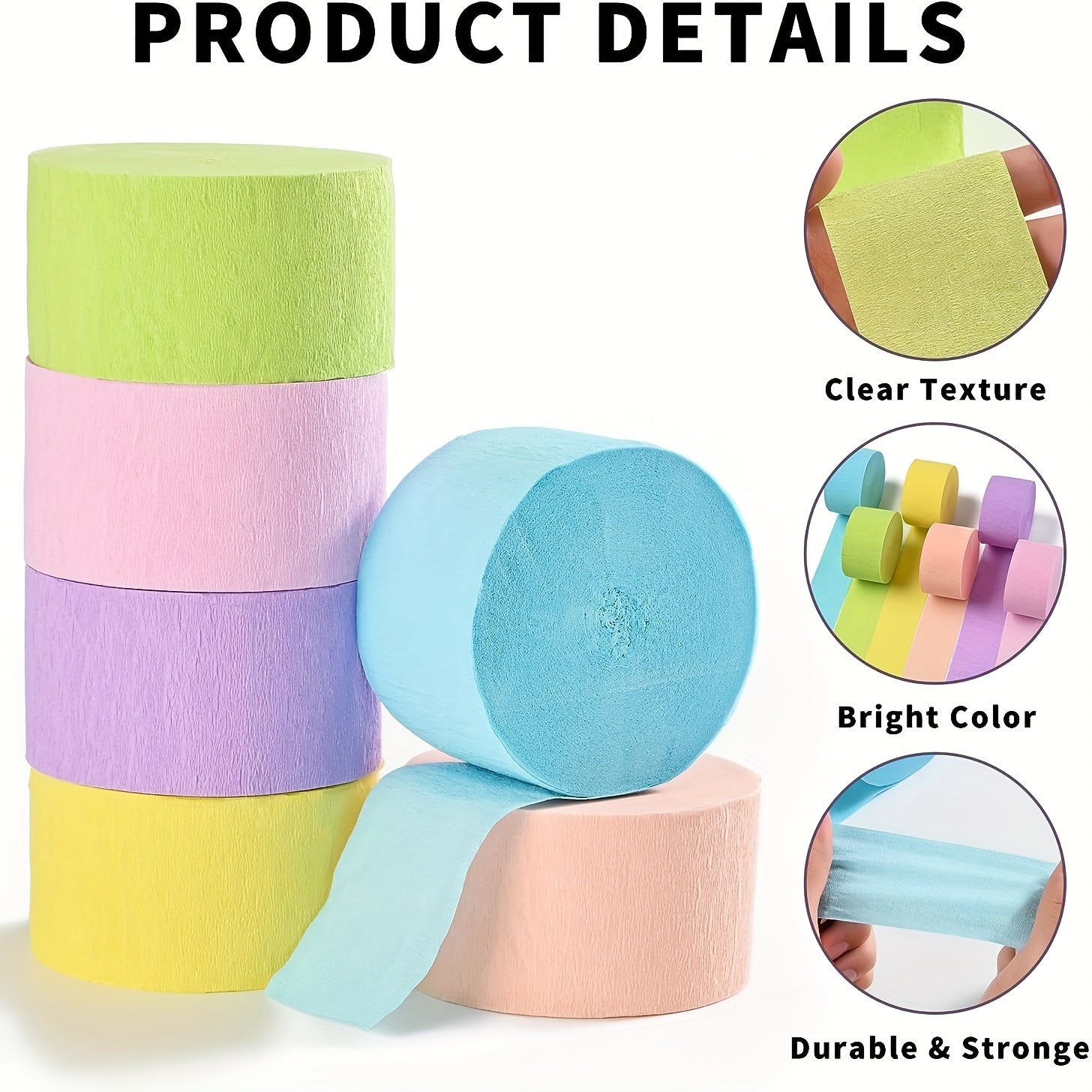 6pcs Rainbow Party Streamers For Party Decorations