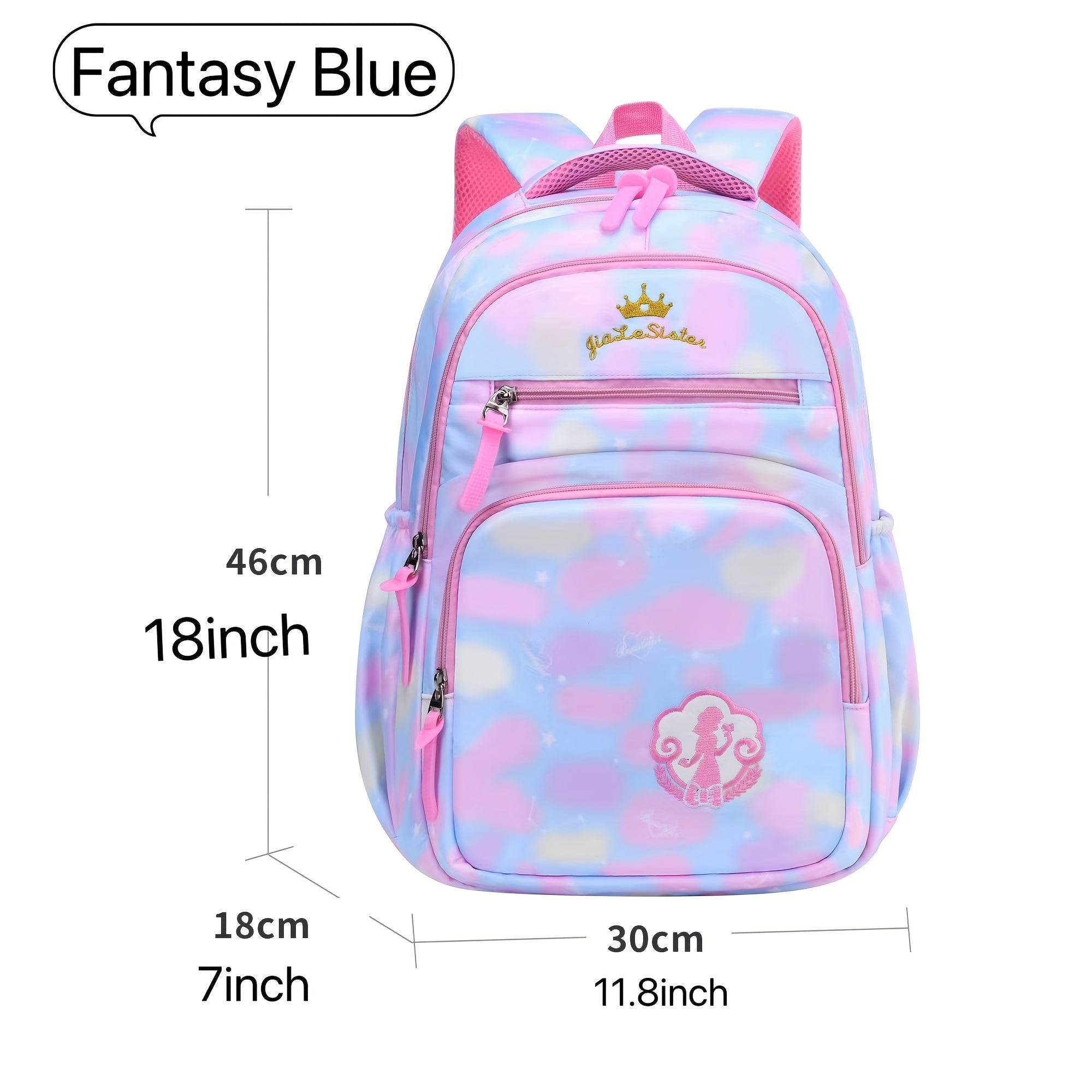 Princess School Backpack Lightweight Waterproof Large Capacity