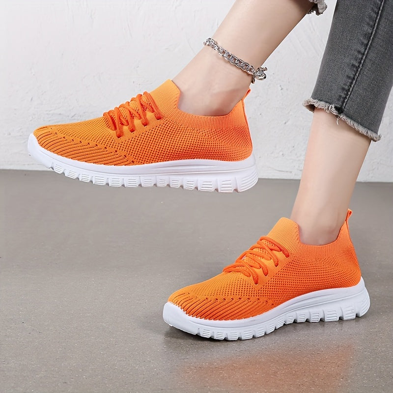 Women's Lightweight Mesh Sneakers Breathable Lace-up Running Shoes