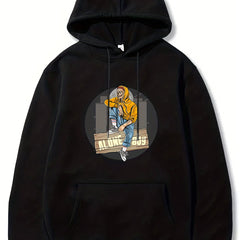 Alone Boy Print Hoodies For Men Graphic Sweatshirt With Kangaroo Pocket
