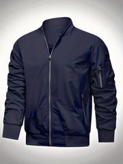 Men's Casual Crew Neck Long Sleeves Jacket Lightweight Windbreaker